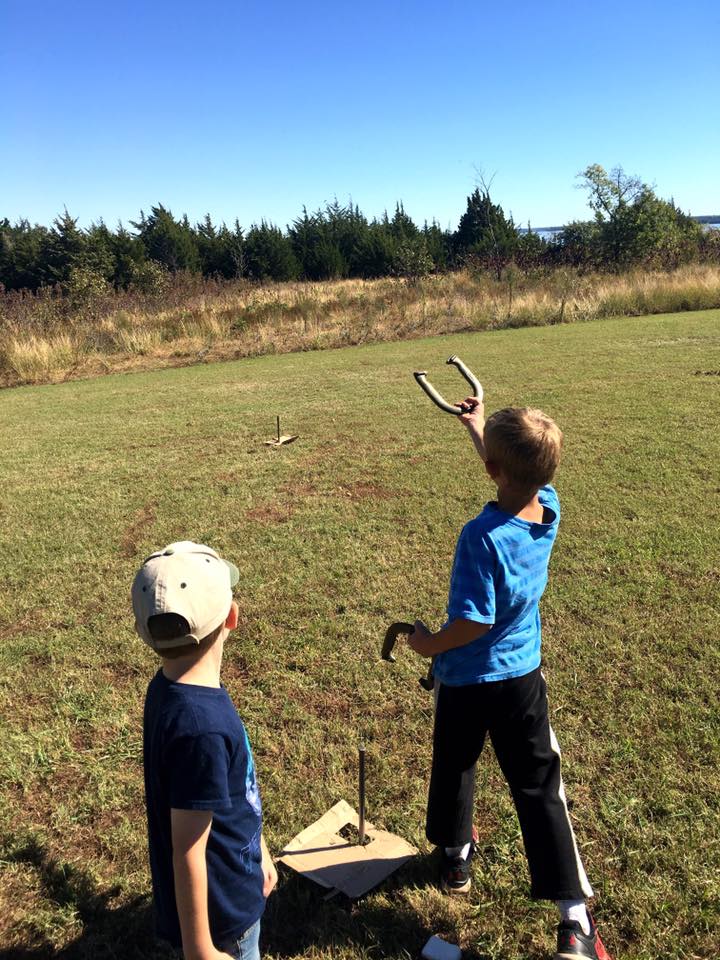 Scouts competing in games of skill