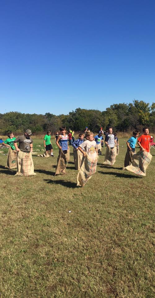 Scouts in a fun competitive activity