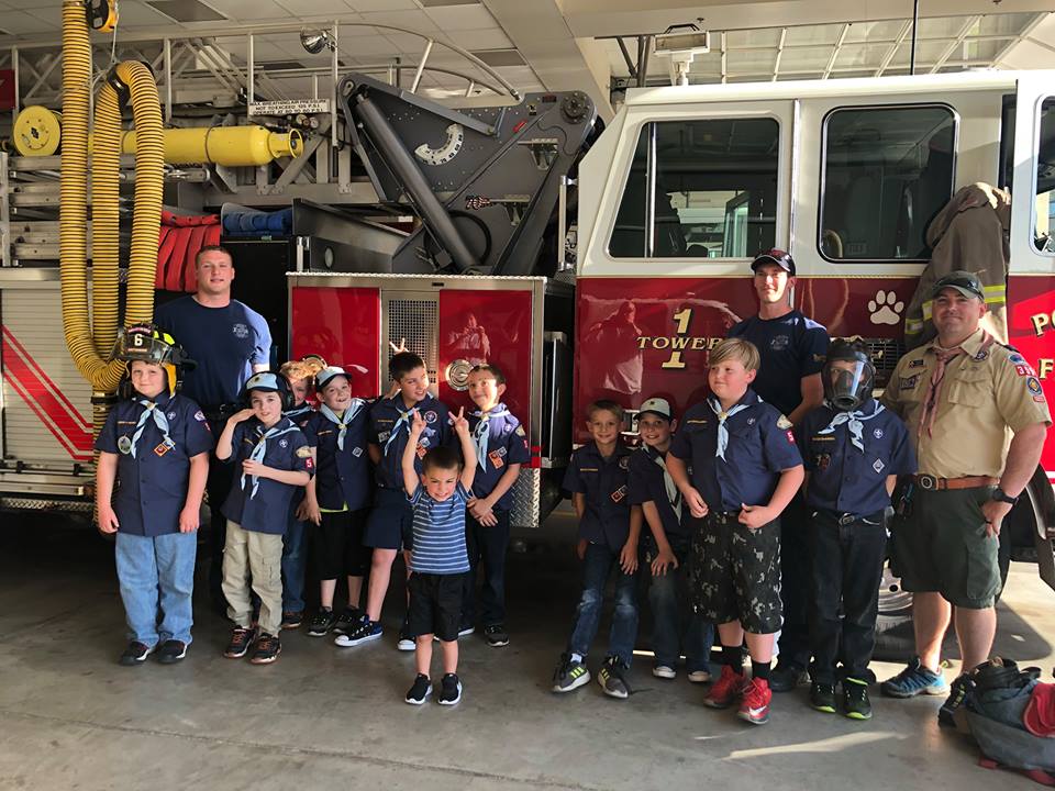 Scouts on a group outing