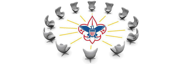 Scout leaders at a Roundtable planning session